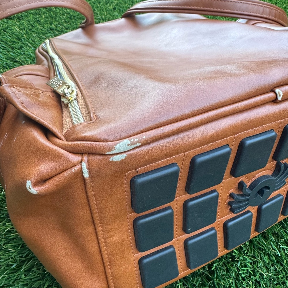 Itzy Ritzy Brown Faux Leather Baby Backpack - Picture 9 of 11